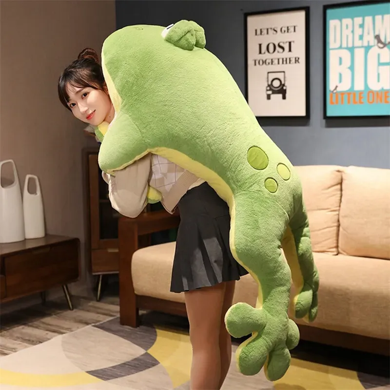130cm Giant Frog Plush Toy Alligator Stuffed Animal Throw Pillow