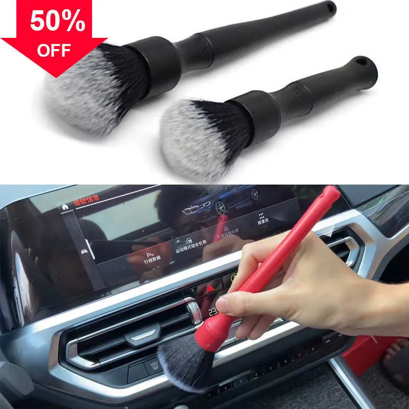 1/2 Pièces Brosse De Détail De Voiture Véhicule Intérieur