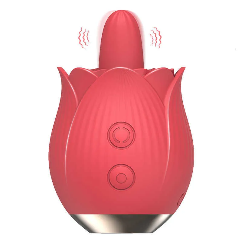 Vibratore leccare Stimolatore del clitoride Rose Shap Clitoride vaginale Massaggio del capezzolo Masturbatore Giocattoli sessuali femminili per donne Adulti 18+