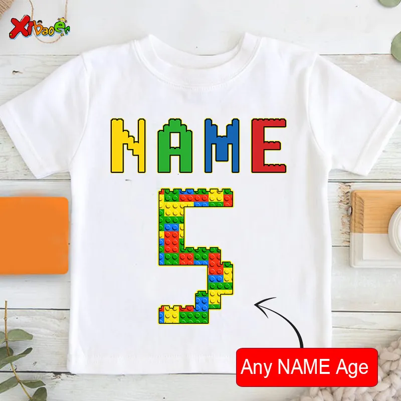 T-shirts Birthday T Shirts for Kids Party Shirt Girl Custom Picture Clothes Outfits Kids Shirt Boy Shirt Clothing Children Outfit Summer 230606