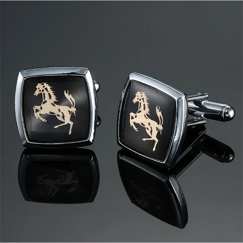 Cuff Links The classic horse brand Cufflinks glazed process Style Mens business shirt clothing accessories free delivery 230605