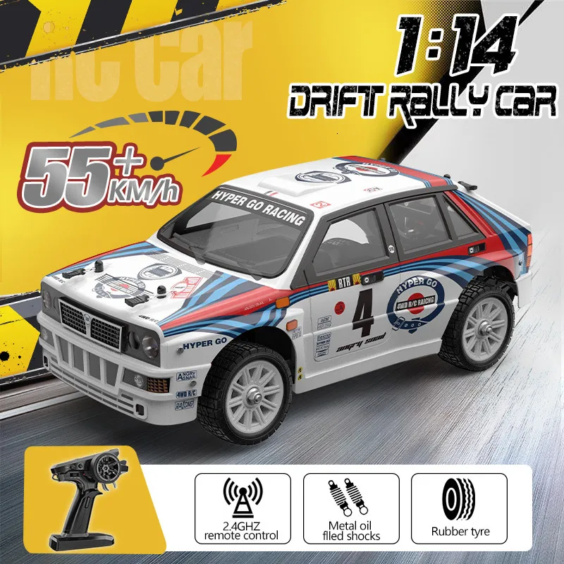 Auto RC elettrica MJX 14301 14302 RC 1/14 Drift Rally 2.4G 4WD Buggy Telaio in metallo Ammortizzatore idraulico Giocattoli telecomandati 230607