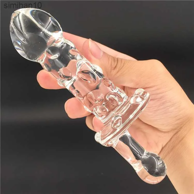 Rotacja Pyrex Glass Dildo Sex Toy Produkty dla kobiet Penis Anal Butt Plug Mężczyzn Mężczyzna Mężczyzna Masturbacja L230518