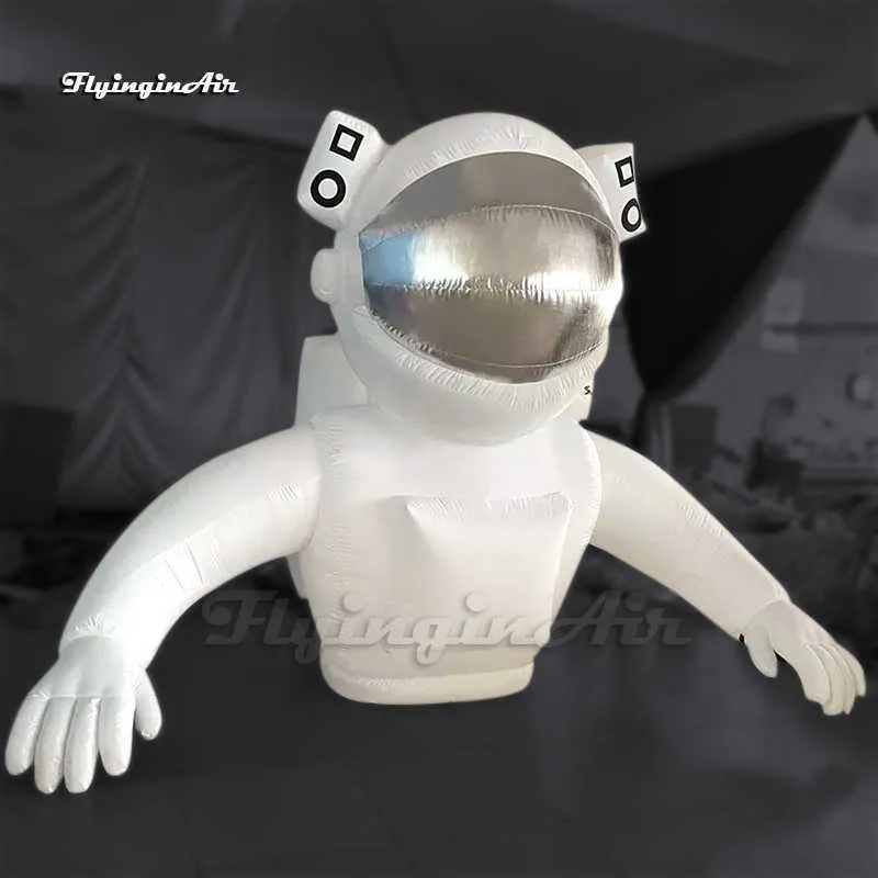 Biały nadmuchiwane pół ciała astronauta 2,5 m spersonalizowany powietrze Blow Up Spaceman Balon do dekoracji sceny koncertowej