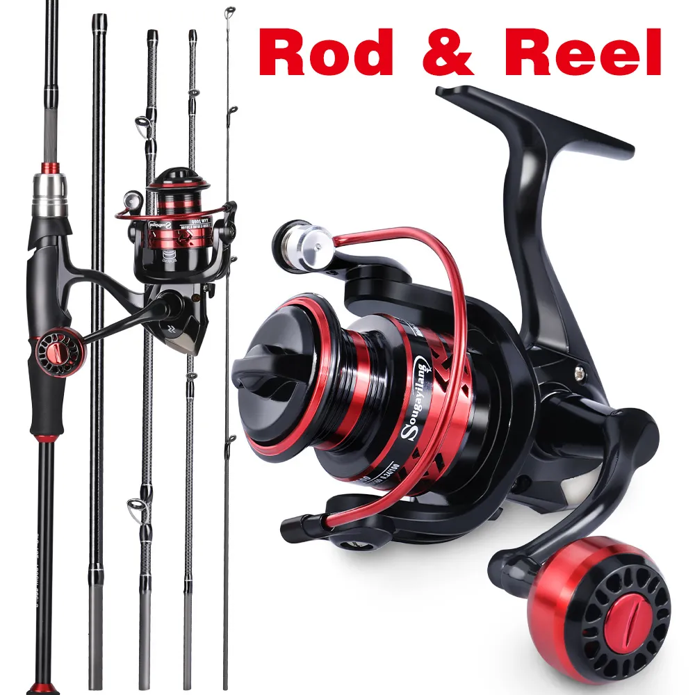 Sougayilang Fishing Reel And Rod Set 1.8/2.1M 6 Section Rod And 5.2 Gear  Ratio Spinning Rod Combo Kit 230607 From Men06, $24.78