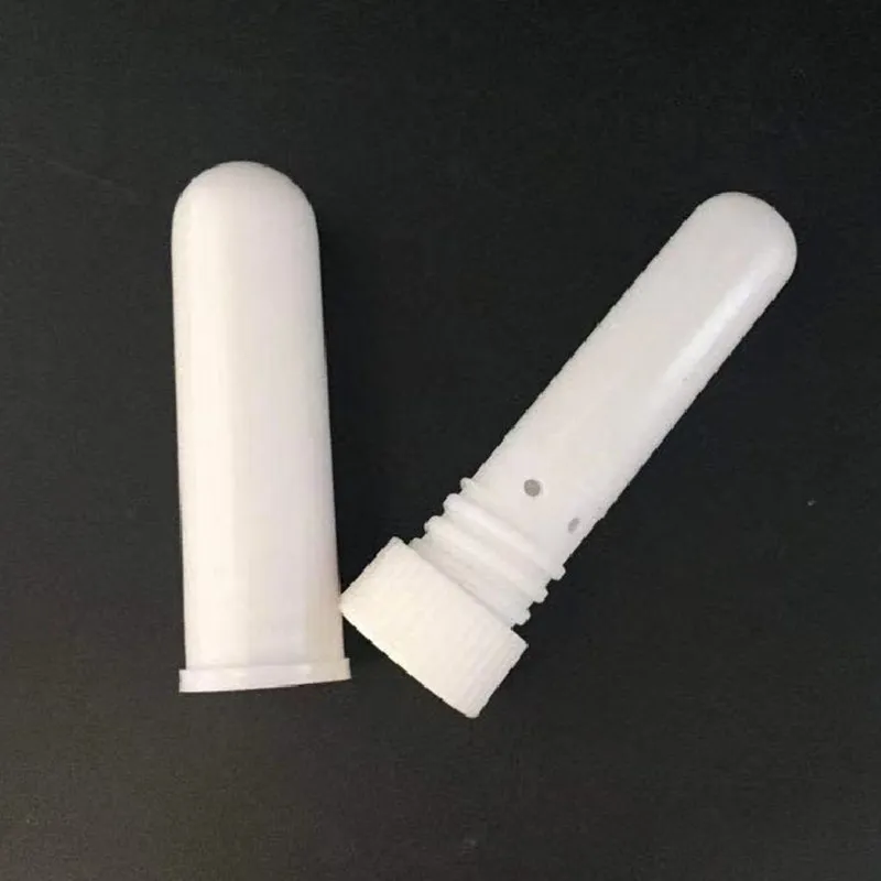 DHgate High quality white oil smell purpose empty PP plastic nasal inhaler tube essential oil nasal inhaler sticks with cotton wick wholesale freeship