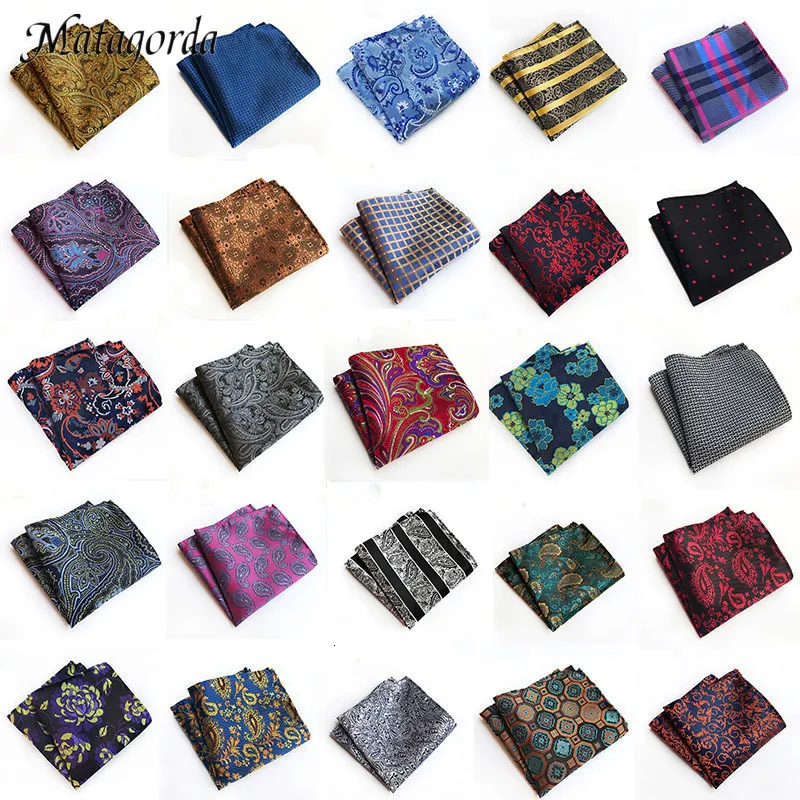 Handdukar 66Color Men Hanky ​​Pocket Squared Handkakor Silk Hankerchief Flower Paisley Floral Wedding Party Gift for Man Accessory 230605