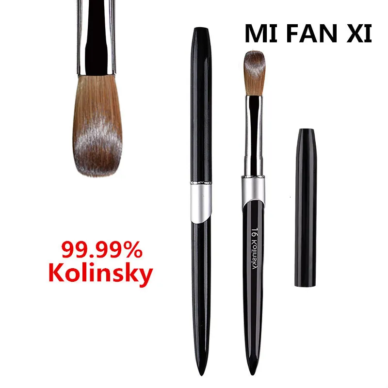 Tırnak fırçaları 1pc fırça Kolinsky Sable Akrilik UV Jel Oyma Kalem Sıvı Toz Diy Çizim 230606