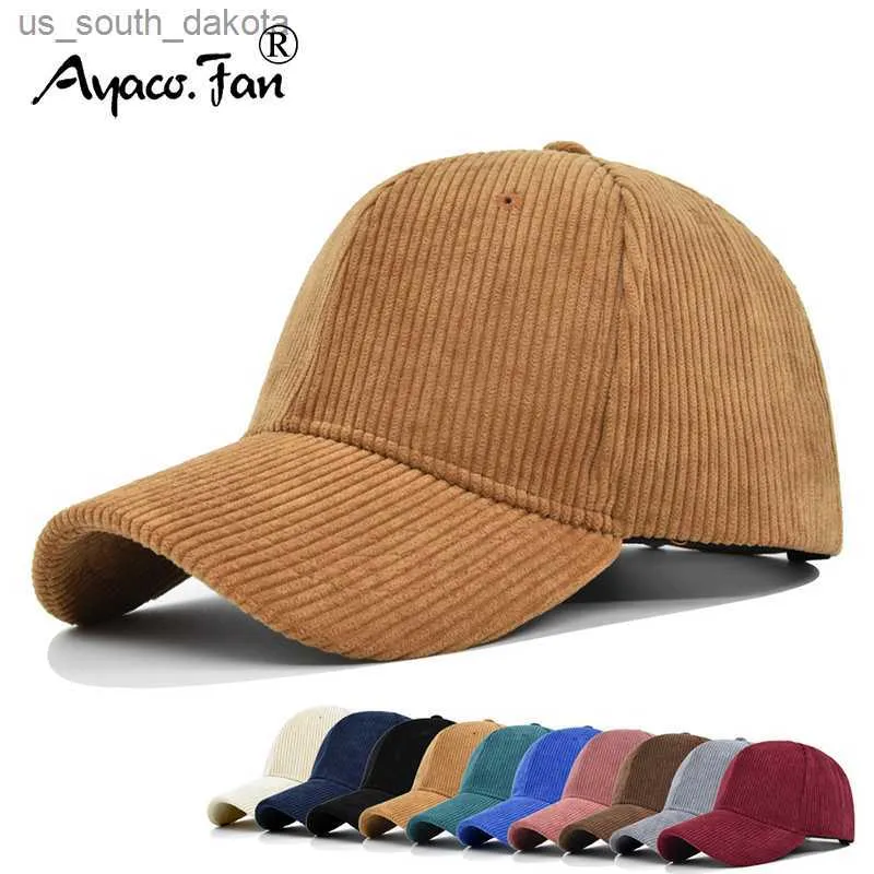 野球キャップ新しい春のソリッドカラーSunhat Corduroy Men Men Women Unisex-Teens Cotton Snapback Capsファッションヒップホップシンプルな帽子l230523