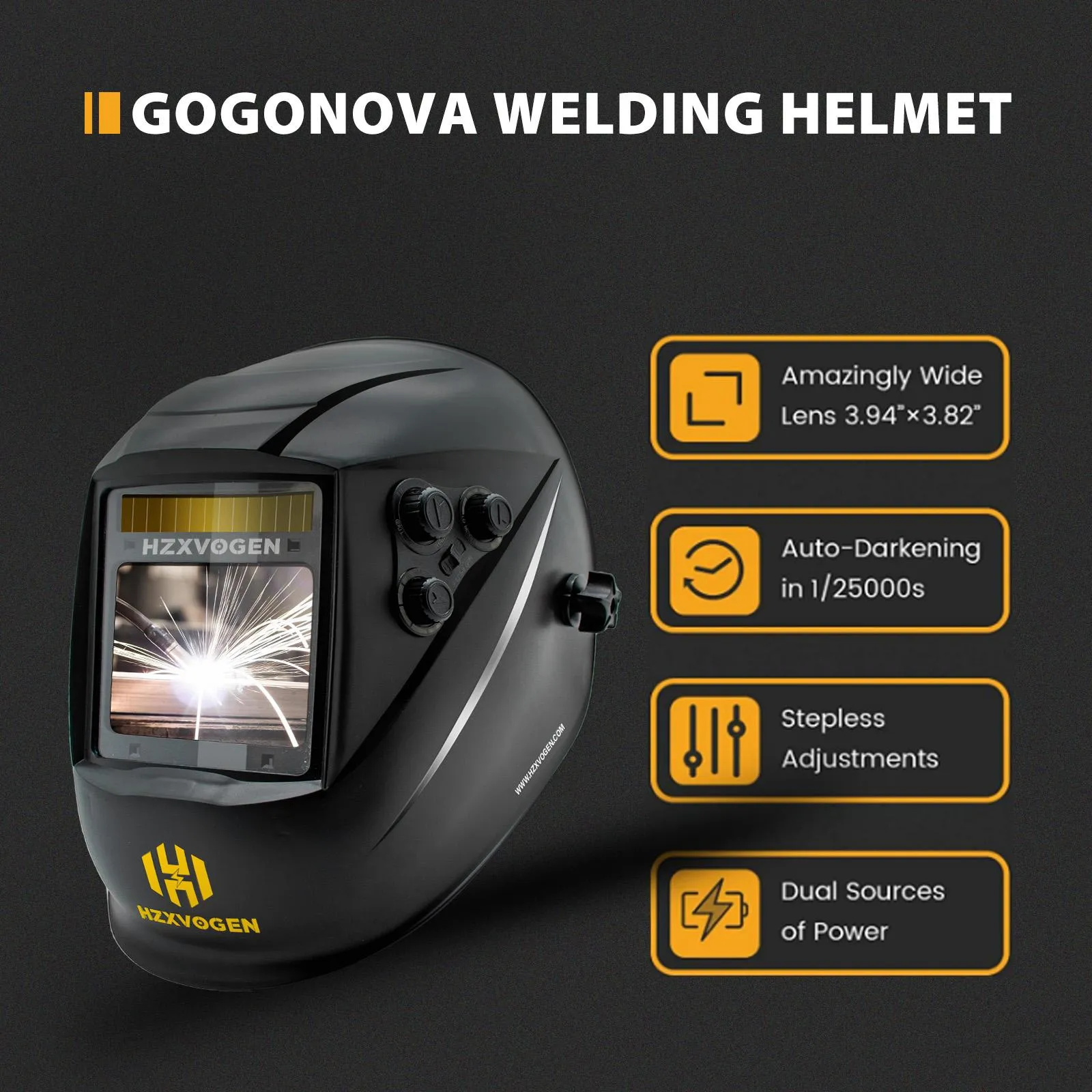 Helm Hzxvogen HV008 Auto -donker wordende lashelm