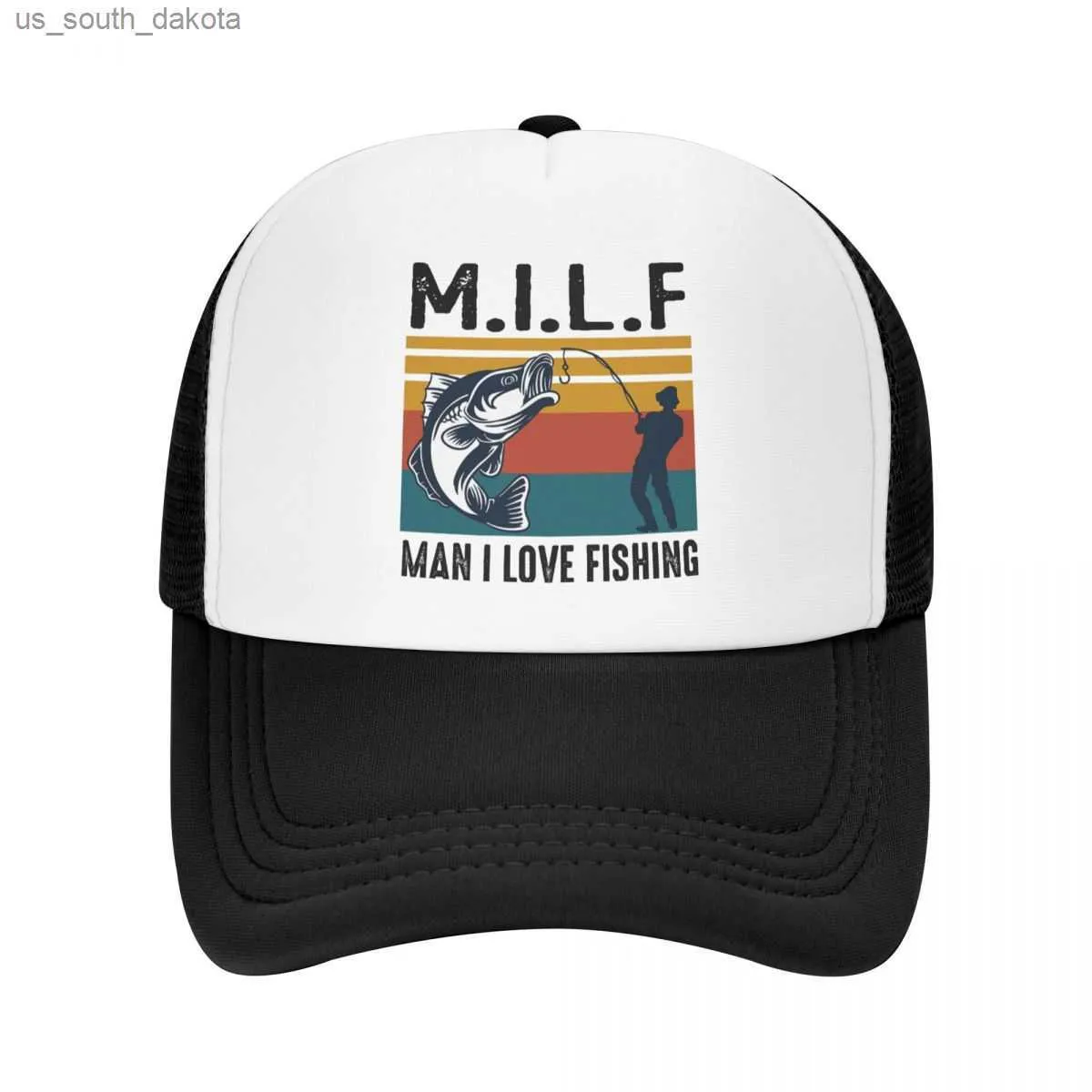 Baseballkappe „Milf Man I Love Fishing“ für Männer und Frauen, verstellbare Trucker-Mütze, Outdoor-Snapback-Kappen, Sommerhüte