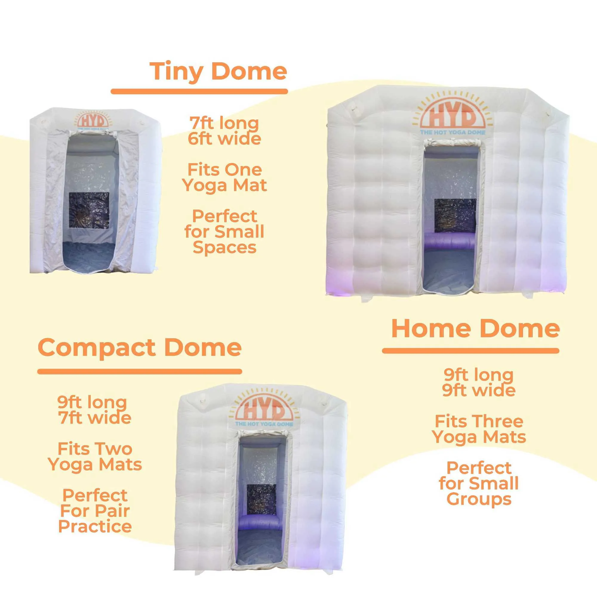 The Hot Yoga Dome, Portable, Lightweight & Easy Set Up Inflatable Hot Yoga  Dome Home Yoga Studio, Personal Hot Yoga Equipment for Indoor & Outdoor