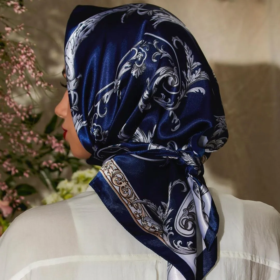 Sarongs Silk Scarf Headwraps для женщин роскошные волосы Scarve Summer Falard Femme Satin Kerchief Square Headscar