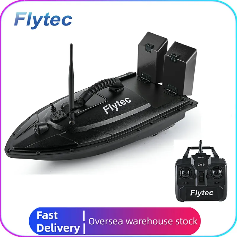 Electric RC Boats Flytec Official Store 2011 5 RC Fishfinder Boat High Power 2 Bait Bin Fishing Tool Long Time Use Dual Engine 230607