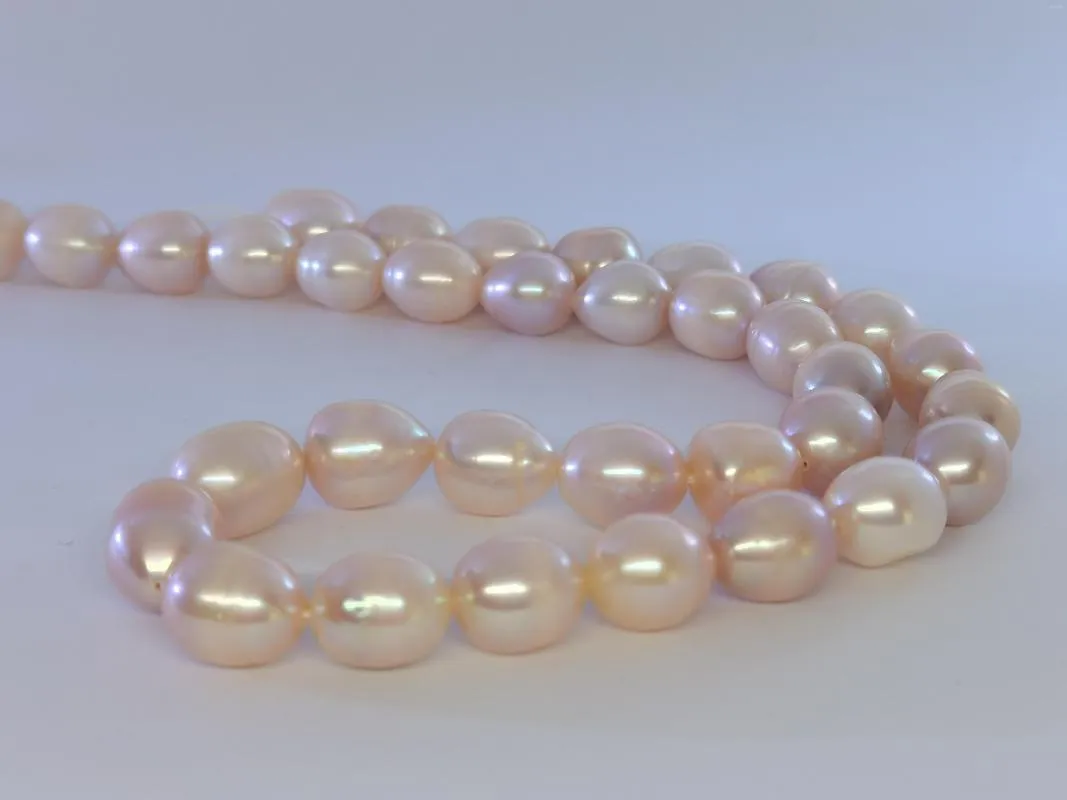 Chaînes 18''Belle 11-13mm MER DU SUD ROSE Lavande Givre Collier de Perles 14K Or Fine Bijoux Cadeaux