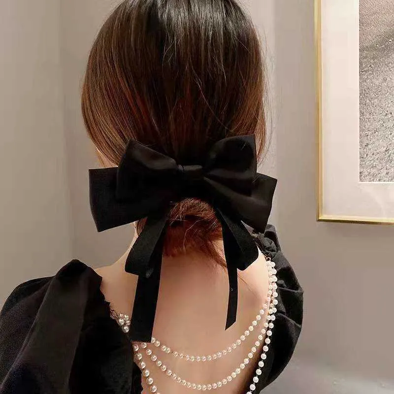 Pince à Cheveux Nœud Papillon En Satin - Accessoire Cheveux Femme Et Fille - Blanc - Fait Main