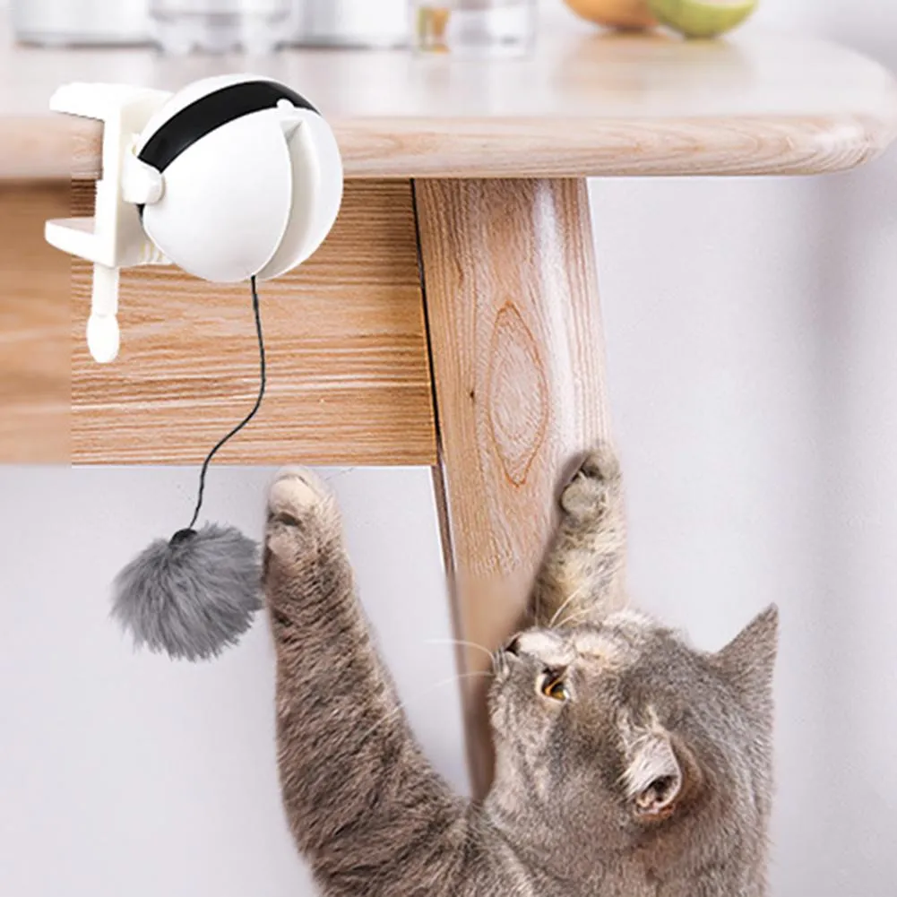 Electronic Motion Cat Toy Cat Teaser Toy Yo-Yo Lifting Ball Electric Flutter Puzzle interattivo rotante Smart Pet Cat Ball Toy