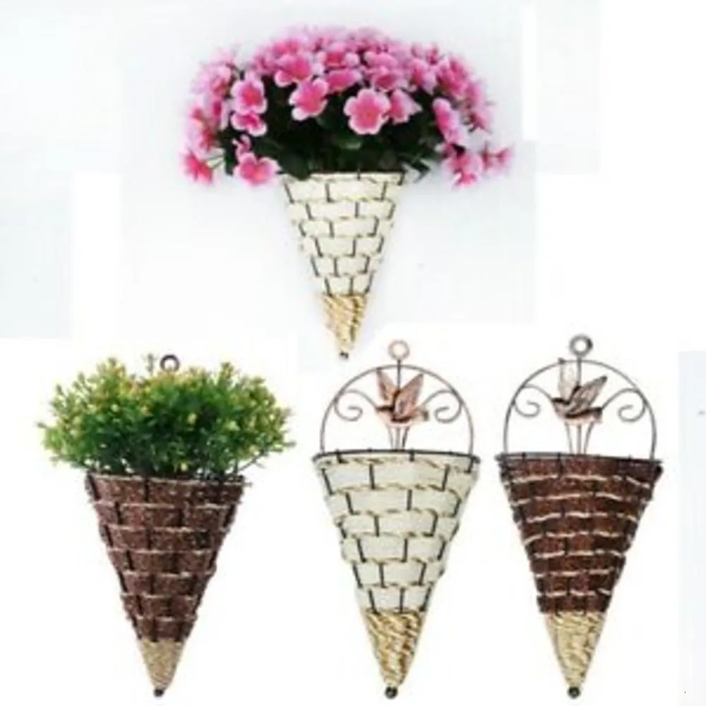 Natural Rattan Wall Hanging Window Planter Hanging Flower Pot Hanger