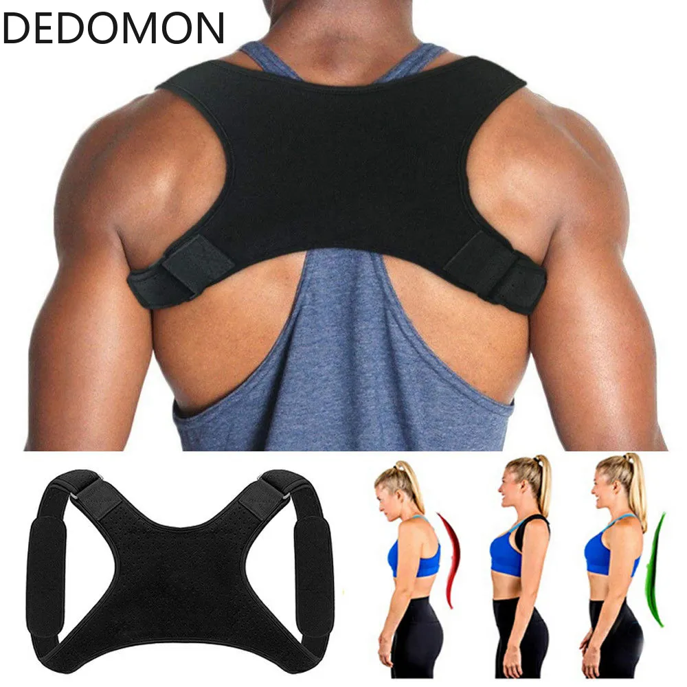 Masajeador de espalda Corrector de postura de clavícula ajustable Hombres Woemen Parte superior de la espalda Brace Hombro Soporte lumbar Cinturón Corsé Corrección de postura 230607