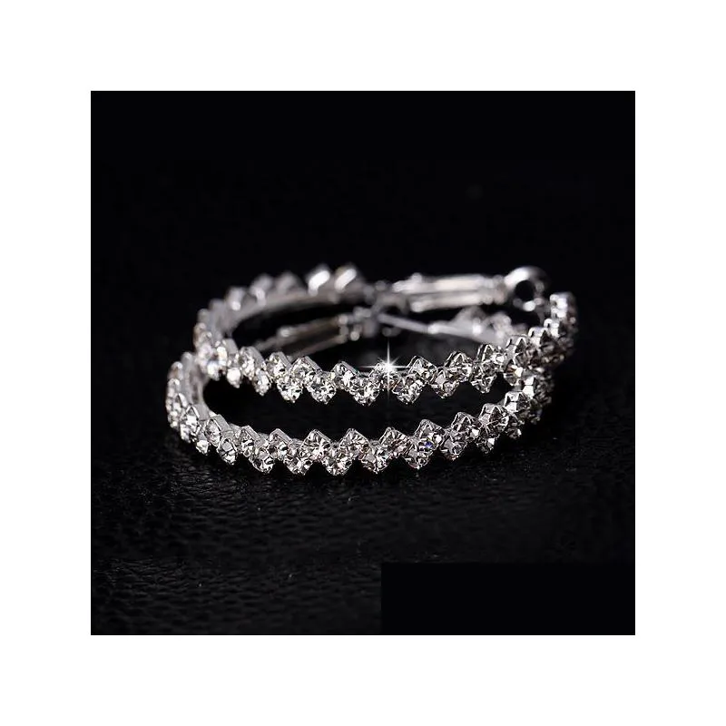 Hoop Huggie örhängen för kvinnor mode smycken diamant örhänge /engagemang rund droppe hängande 925 sterling sier stor leverans dhnlq