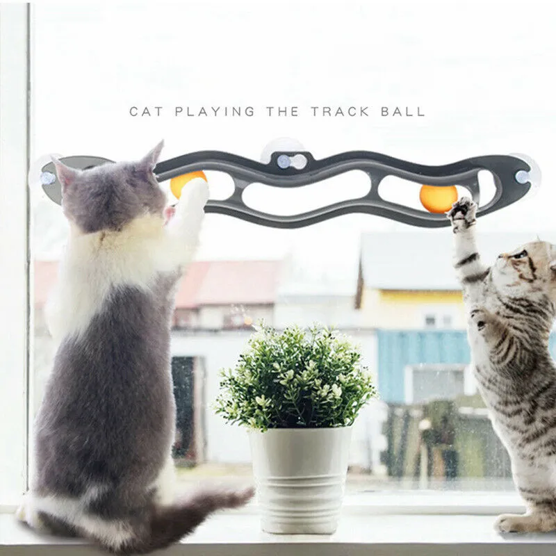 PET CAT Funny Ball Toy Windows Windows Toy Toy Pipe with Balls Cat Toy Track Play Tunnel Pet Toys Products 1pc