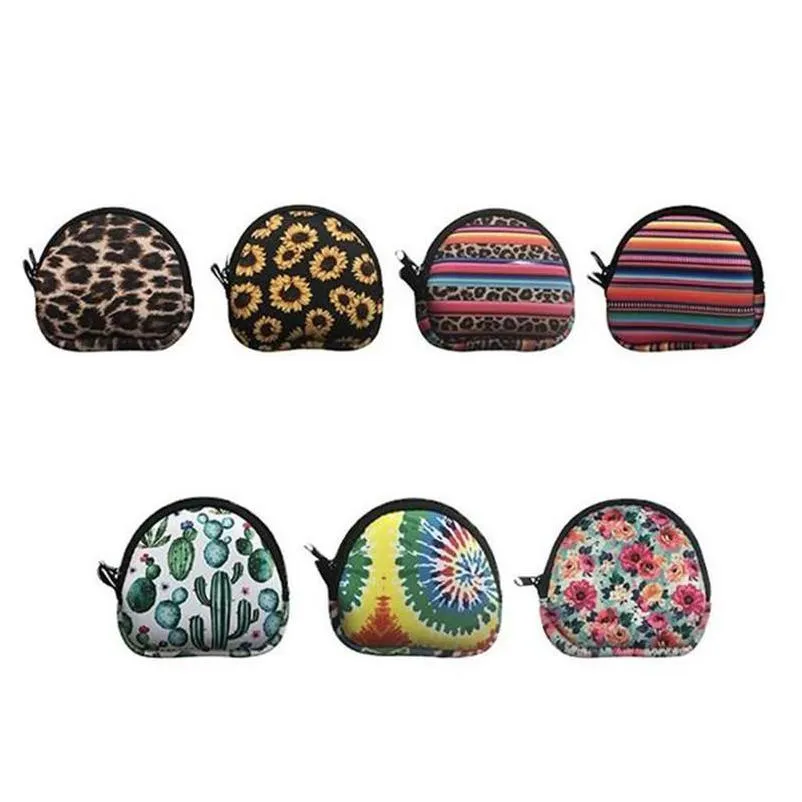 Altro Home Storage Organization New Neoprene Small Coin Purse Fashion Printing Mtifunctional Bag Earphone Zipper Keychain Drop Del Dh581