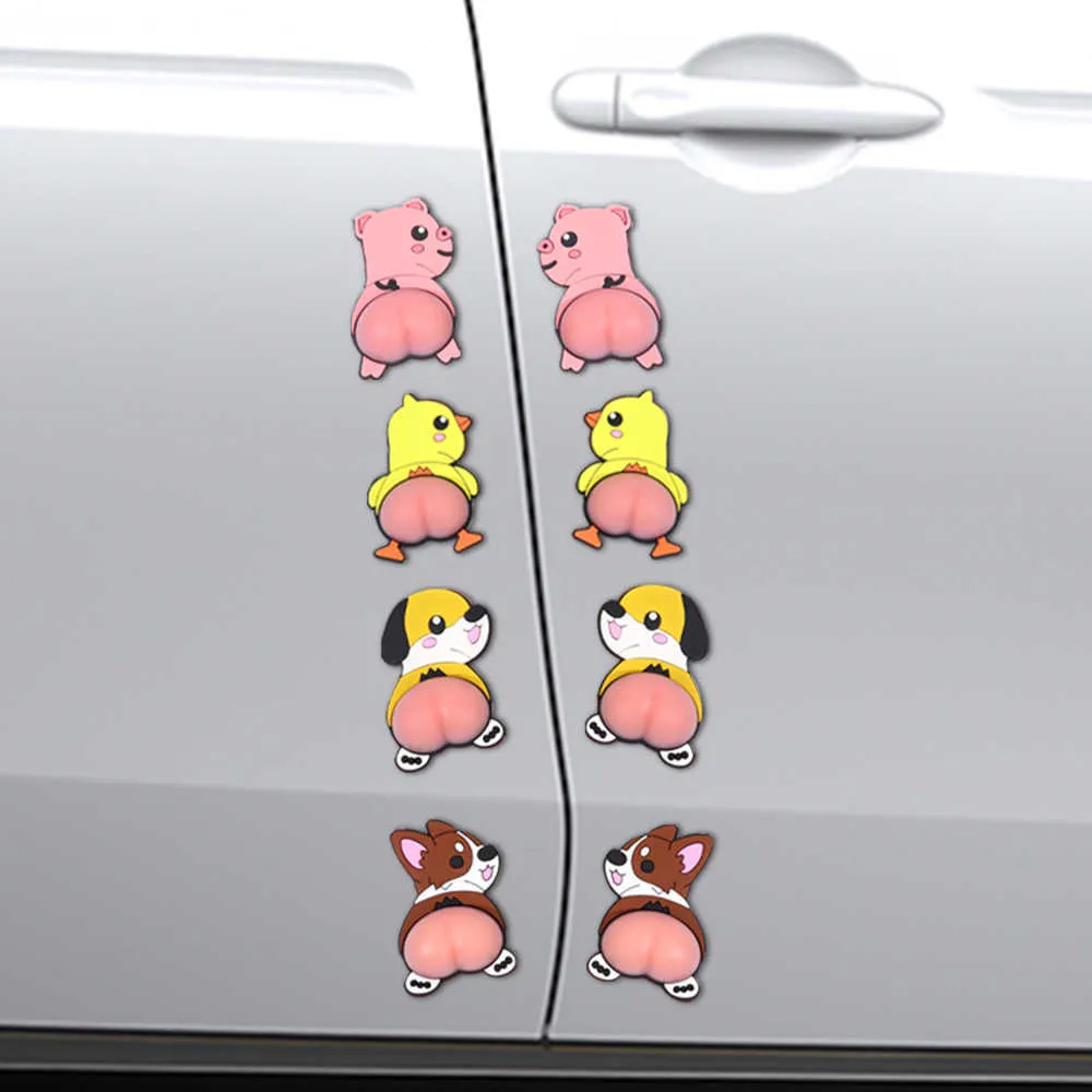 Lot De 4 Autocollants Pour Rétroviseur De Voiture - Motifs Dessin Animé, Résistants UV Et Pluie, Faciles à Poser