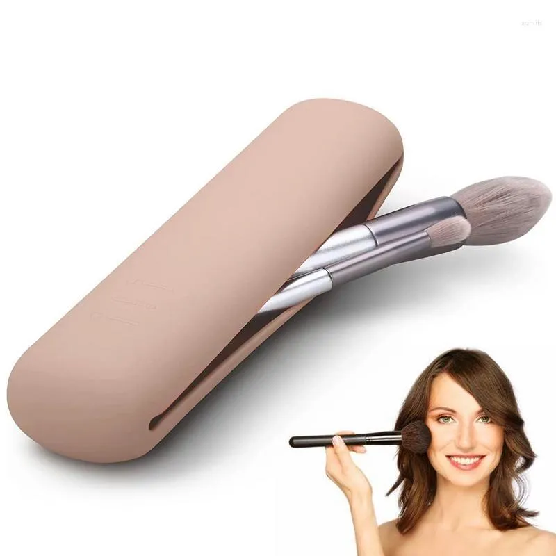 Aufbewahrungstaschen Tragbare Make-up-Pinsel-Reisetasche Kosmetik-Kulturbeutel Silikon-Organizer-Werkzeug für Männer Frauen