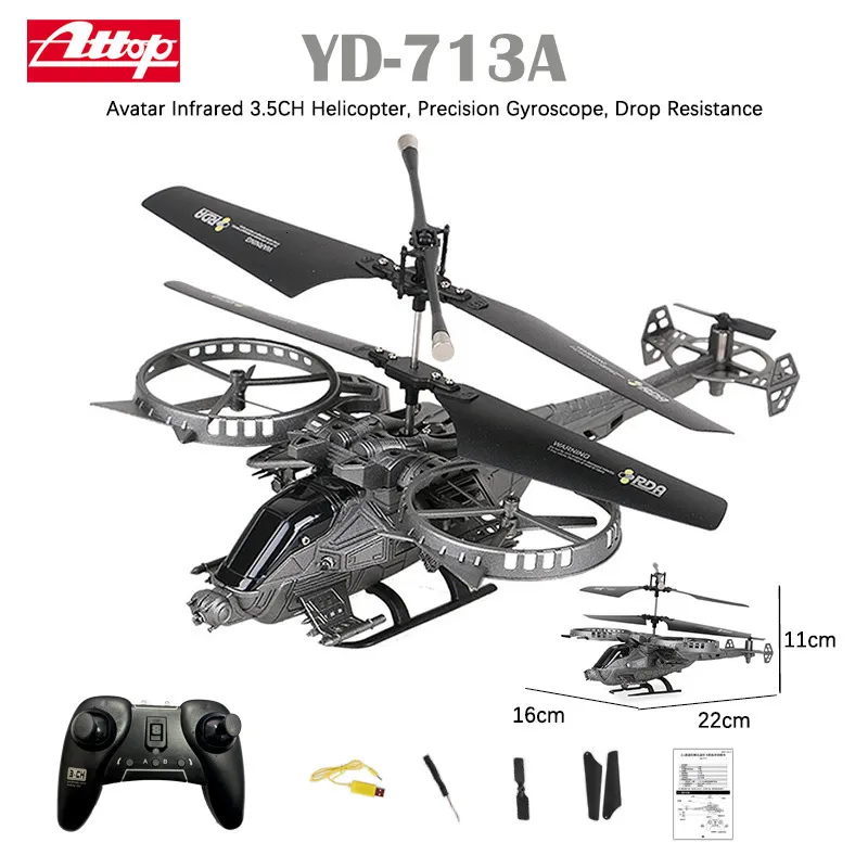 Intelligent UAV Ankomst yd713 YD718 Avatar RC Helicopter 3.5 -kanaler 2.4G Precision Gyroskop Drop Resistance Drone Toys Gift for Kids 230607