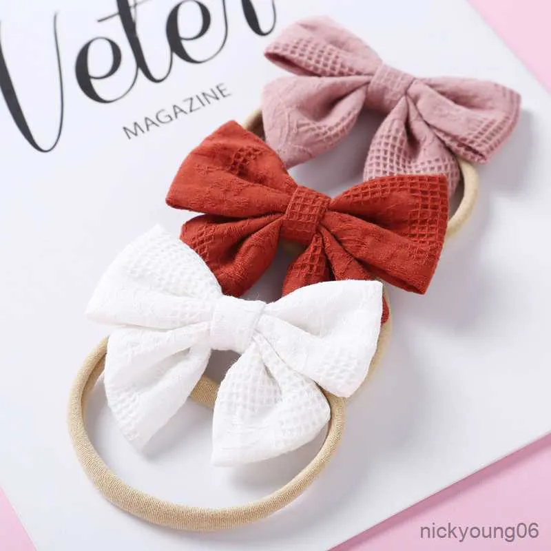 Accessori per capelli Baby Naissance Toddler Girl Fascia Fasce elastiche Butterfly Bow Infant Cotton Aksesuar Fasce R230608