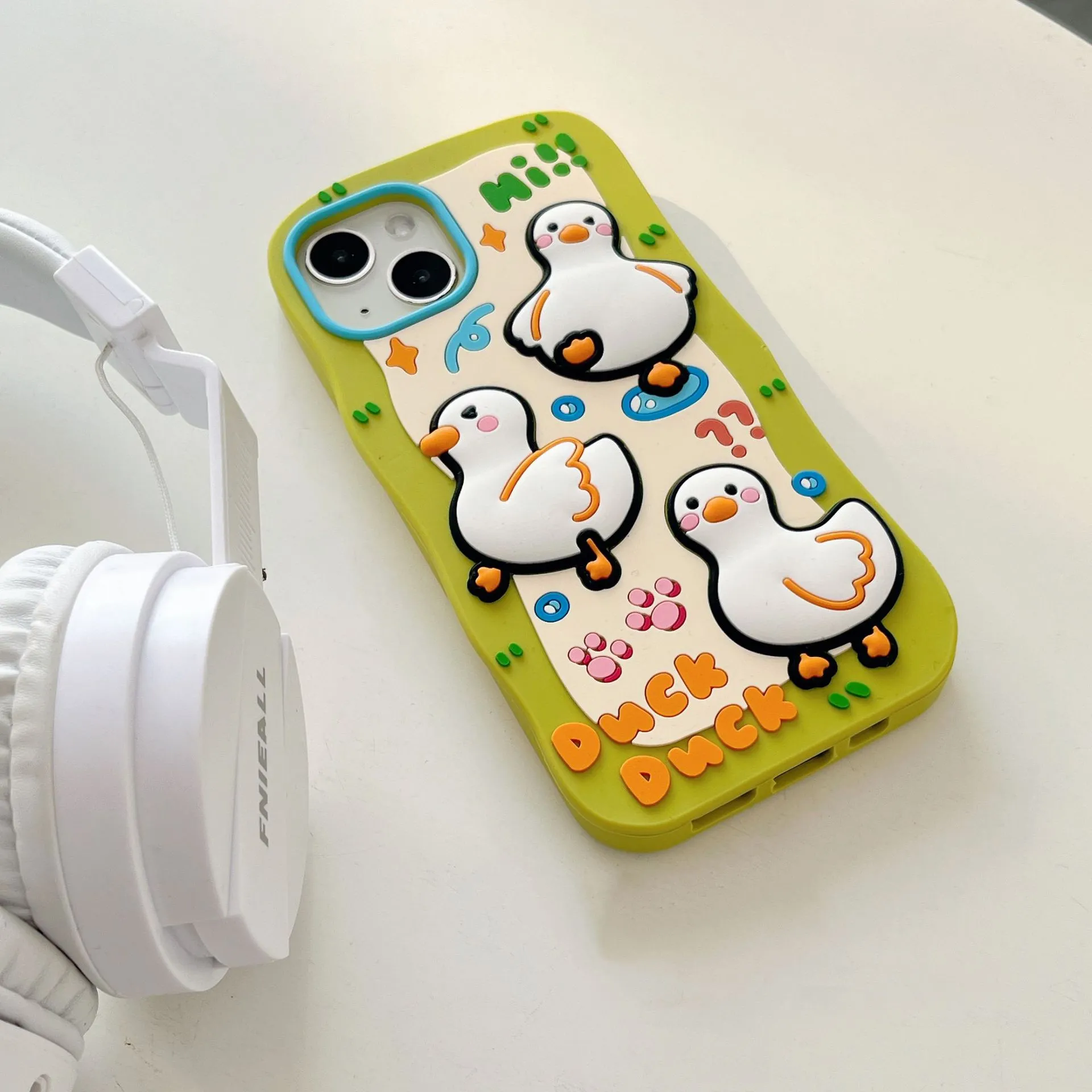 Free DHL wholesale INS Cartoon 3D stereoscopic Duck Phone silicone Case For iphone 14 13 12 11 Pro Max Kid Shockproof silicagel Soft Cover