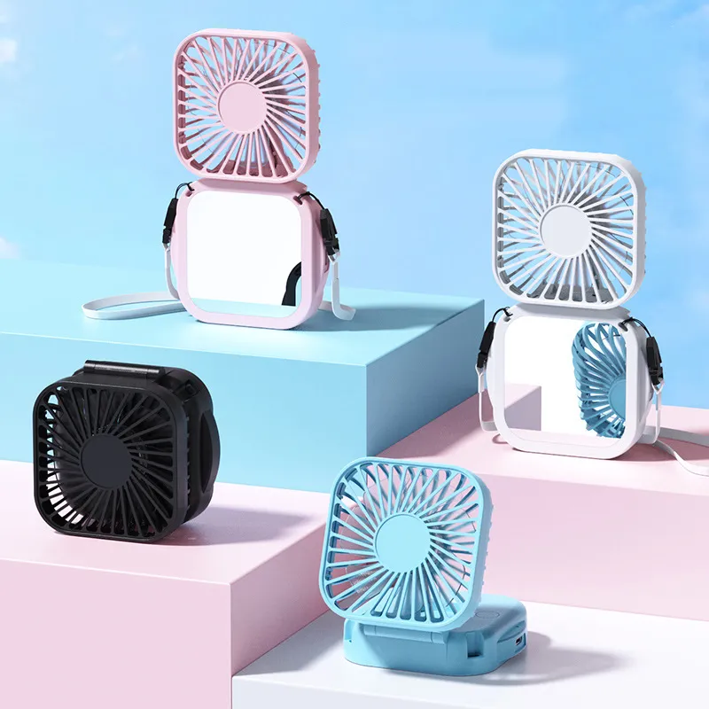 Portable Usb Light For Laptop Rechargeable Neck Fan With Vanity