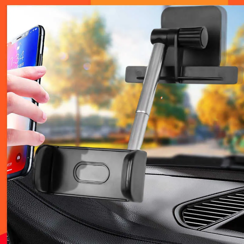 Nowy samochód lusterko wsteczne teleskopowy uchwyt na telefon wklej góra nawigacja 360 stopni Auto GPS uchwyt stojak na telefon dla Iphone Samsung Xiaomi