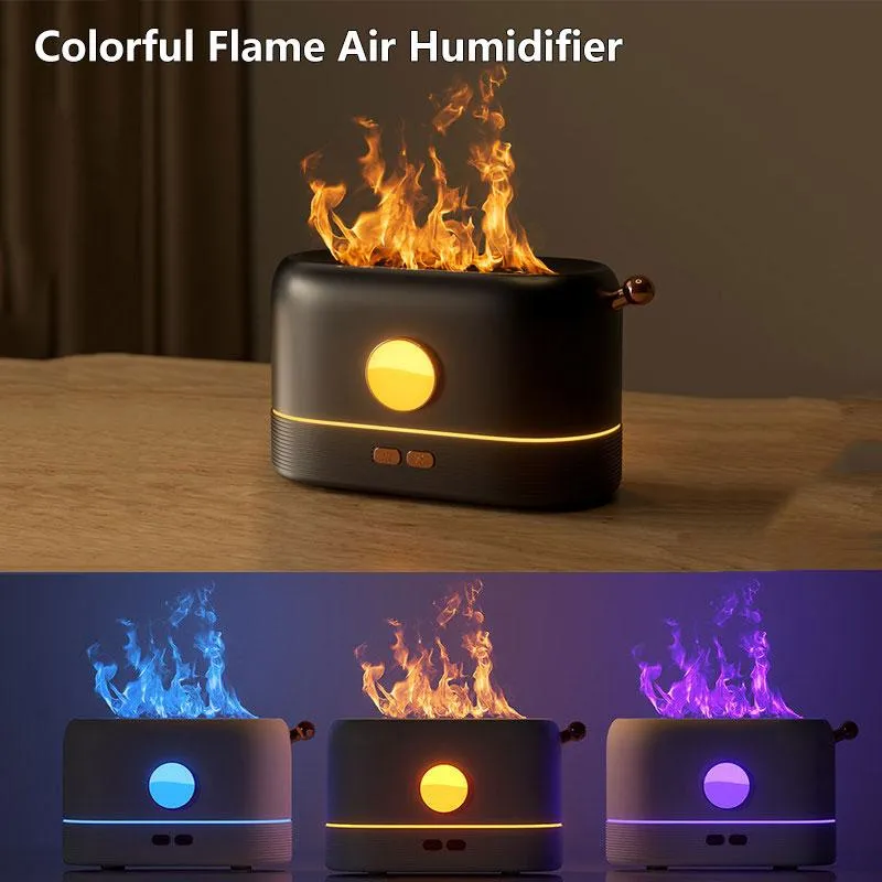 Geräte Xiaomi Bunter Flammeneffekt-Luftbefeuchter USB Smart Timing LED Elektrische Aromatherapie Ätherisches Öl Aromadiffusor Feuerverteiler