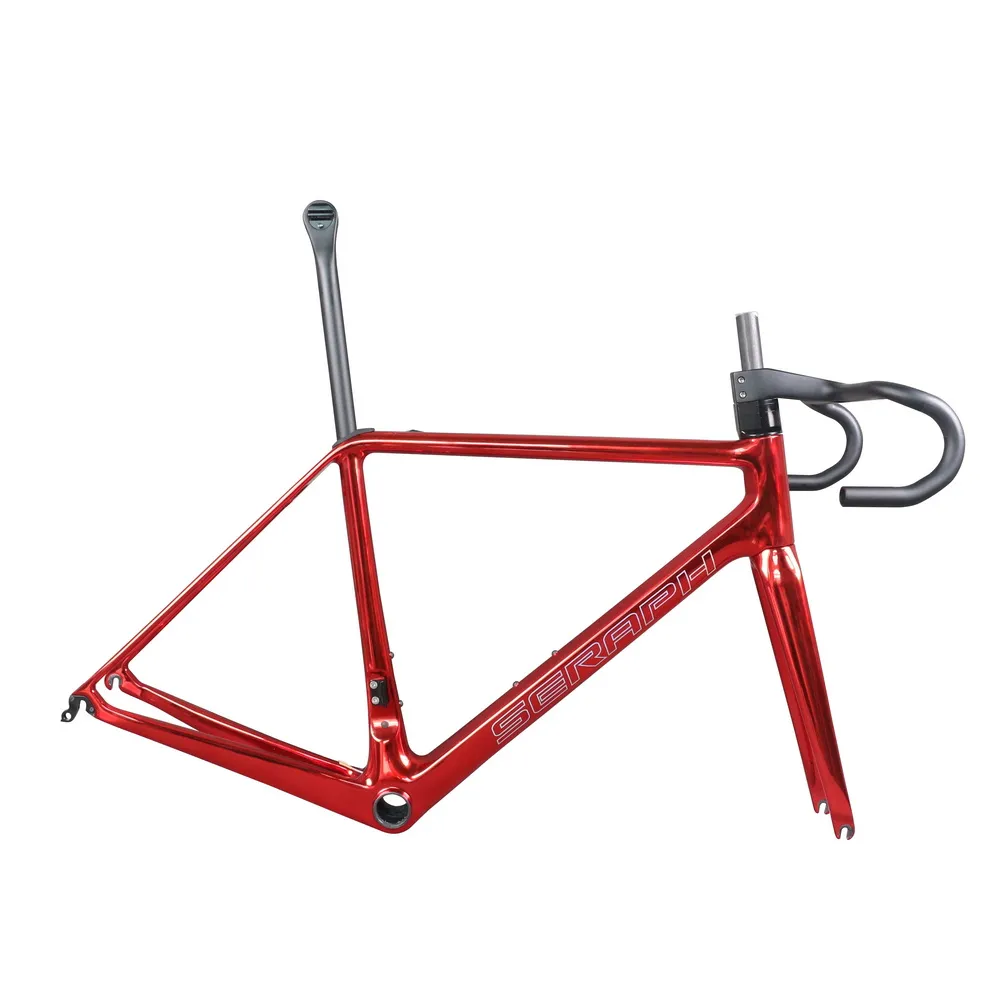 Superlight Rim Brake Climbing Road Pike Frame FM629 Plating Red Paint Size 52/54/56cm BB86 BORKET