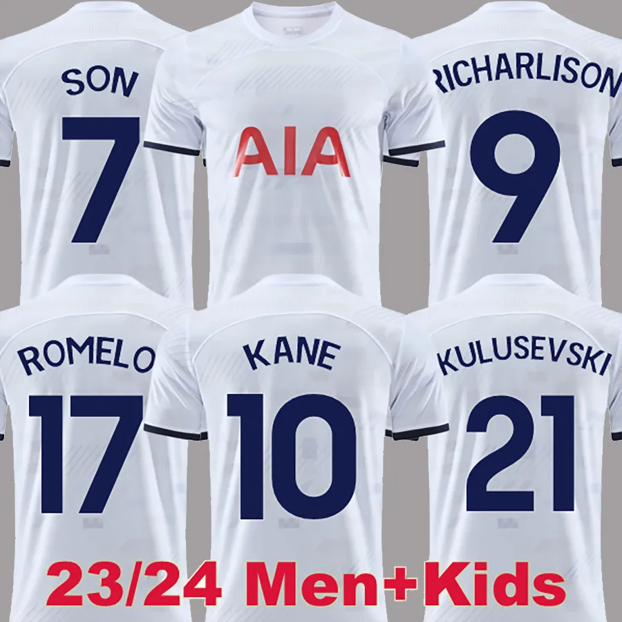 23 24 RICHARLISON KANE Soccer Jerseys SON Tottenham home 2023 2024 Football shirt SPURS Men kids kit