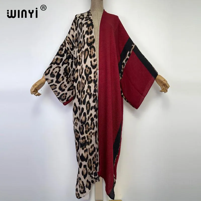 Badkläder Winyi Europe Fashion Printing Cotton Pleated Dress Beach Wear Elegant Africa Women Cardigan Hot Bohemian Holiday Party Kimono