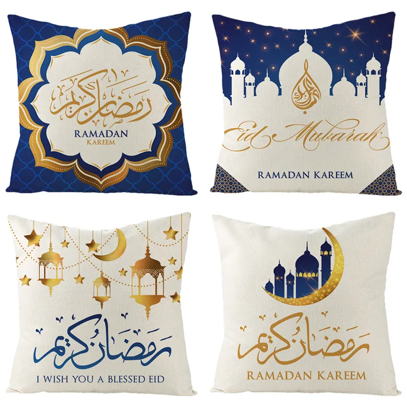 Overige Evenement Feestartikelen Eid Mubarak Kussensloop Decor voor Thuis Sofa Kussenhoes Islamitische Ramadan Kareem Decoratie Moskee Moslim Kussen Geschenken 230607