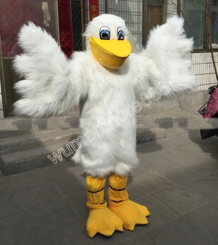 Traje de mascote pelicano de pelúcia carnaval unissex roupa para adultos tamanho adulto festa de aniversário de natal ao ar livre vestir adereços de fantasia