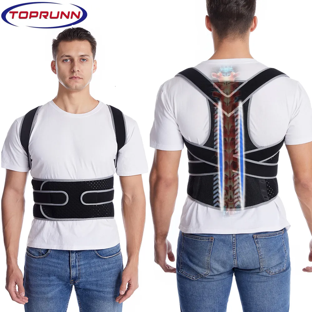 Back Support Straight Posture Corrector Shoulder Lumbar Brace Spine Belt Adjustable Corset Correction Body Improve with Plate 230608