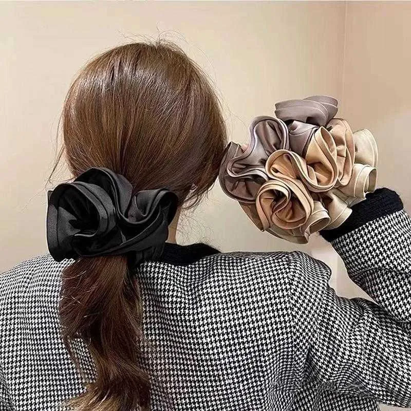 Autres chouchous surdimensionnés en soie coréenne pour femmes bandes de cheveux élastiques élastique pour queue de cheval élastique élégant accessoire de corde en satin R230608