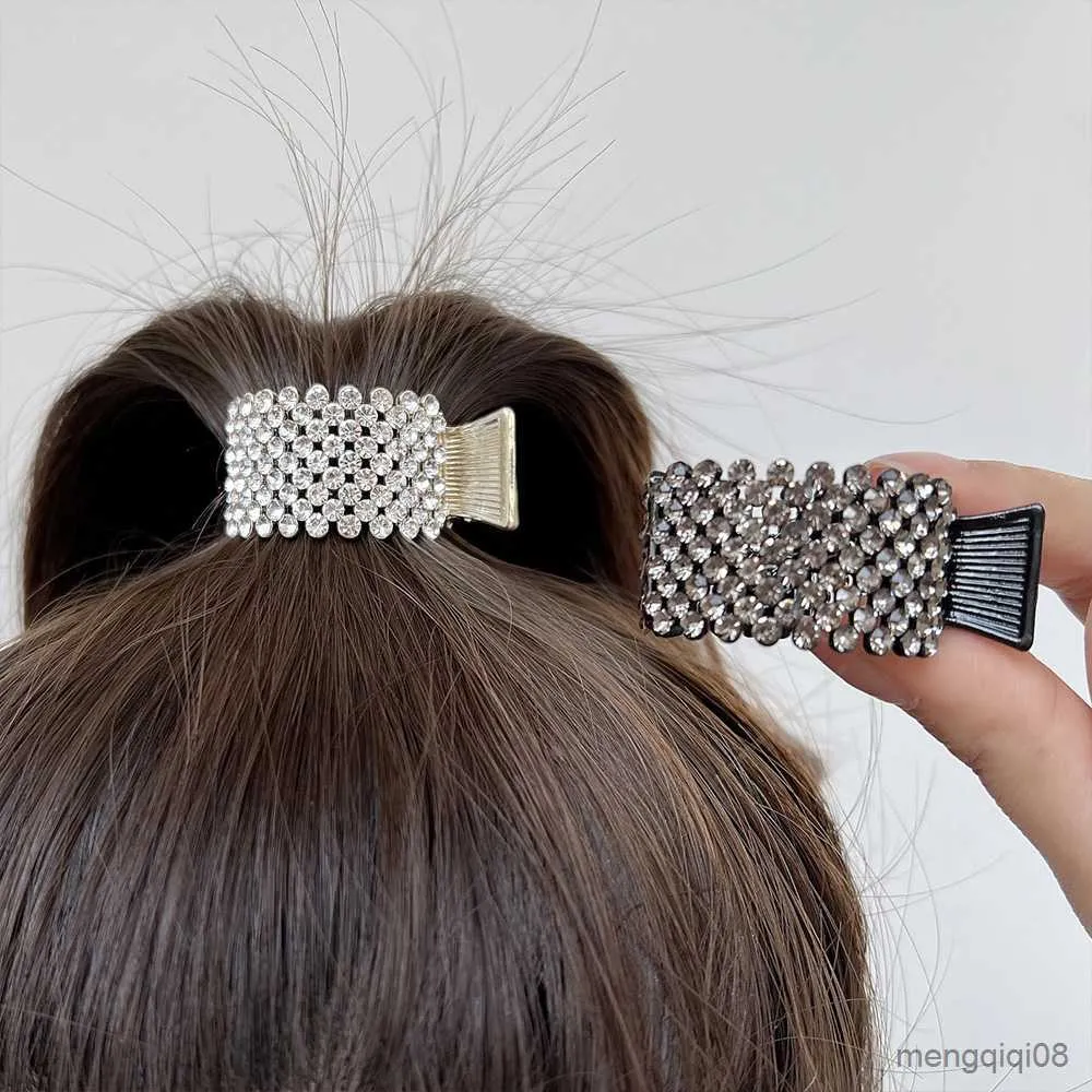 Autre mode perle strass métal pince à cheveux femmes filles Mini haute queue de cheval titulaire cristal Cls élégant fête coiffure R230608