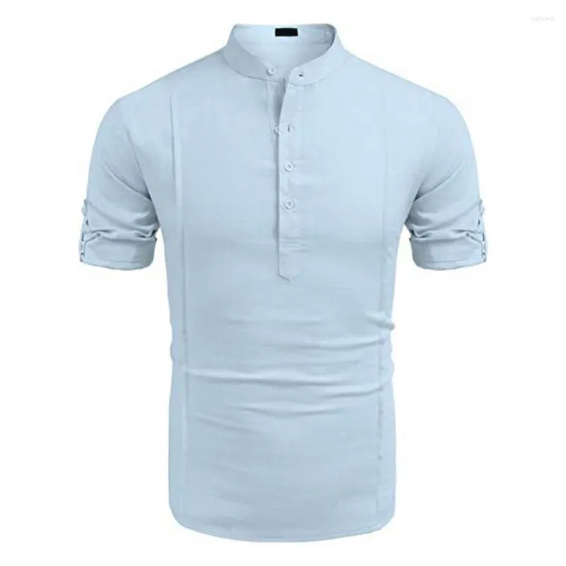Erkekler sıradan gömlek erkek gömlek basit stil yaz saf renk
