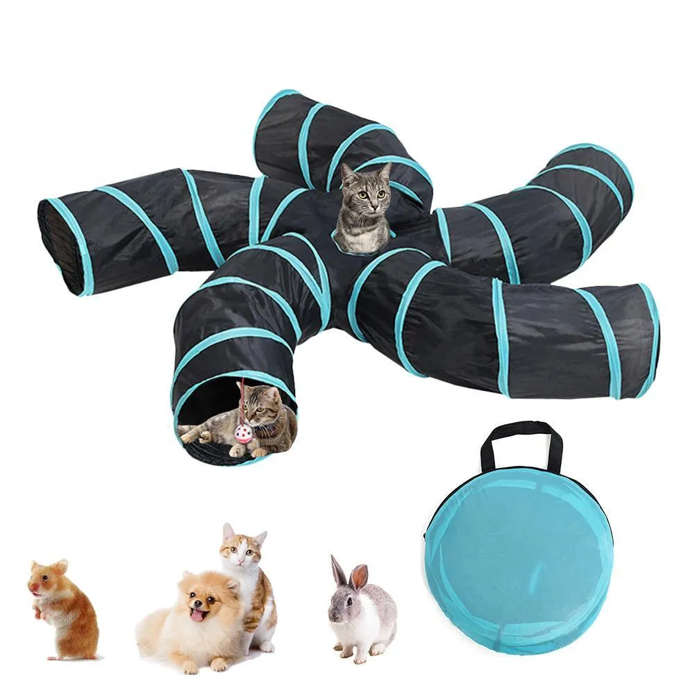 Túneis dobráveis para animais de estimação, acessórios para gatos, brinquedos educativos, tenda para treinamento interno e externo, brinquedo para gatos, coelho, animais de brincar, tubo de túnel