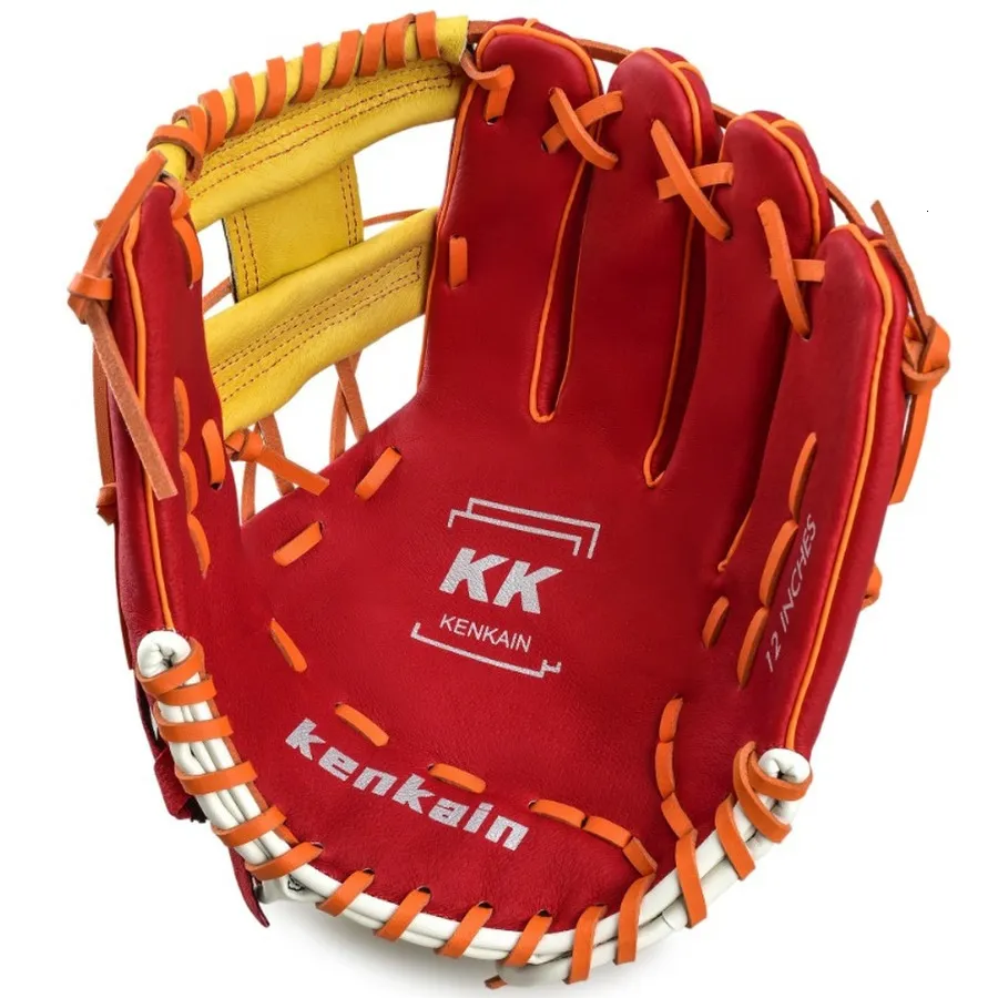 Sporthandskar softball brun baseball handske vänster baseball handskar vuxna män läder guante de beisbol sportkläder tillbehör ei50bg 230607