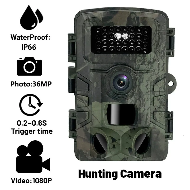 Caméras de chasse Caméra de chasse HD 1080P 36MP Caméra d'observation de la faune Course à pied Piège Caméra de vision nocturne infrarouge PR-700 230607
