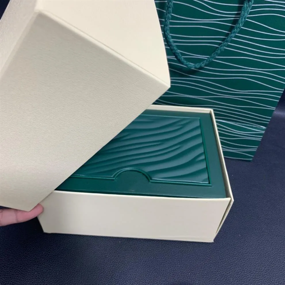 Top Quality Dark Green Watch boxes Gift Case For Rolex Watches Booklet Card Tags and Papers In English Swiss295S