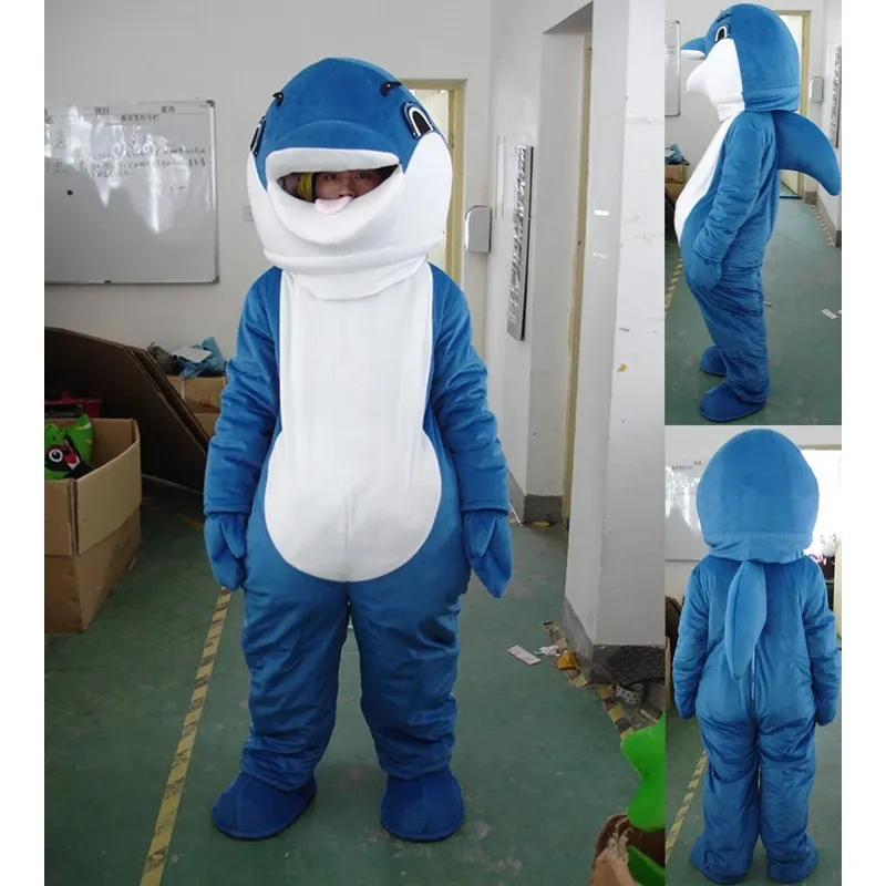 Costume de mascotte de dauphin marche Performance vêtements unisexe pour carnaval tenues d'habillage jeu de fête Halloween noël vêtements publicitaires de pâques