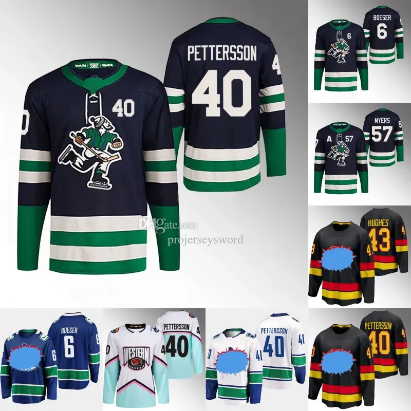 Vancouvercanucks #40 Elias Pettersson Jersey J.T.Miller Brock Boeter Thatcher Demko Tyler Myers Oliver Ekman-Larsson Anthony Beauvillier Bear Schenn