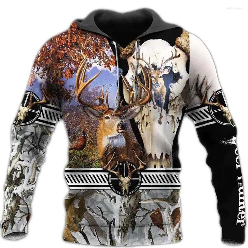 Herrtröjor roliga skogskamouflage hoodie män trycker 3d tröjtröja tröja jakt pullover unisex överdimensionerad
